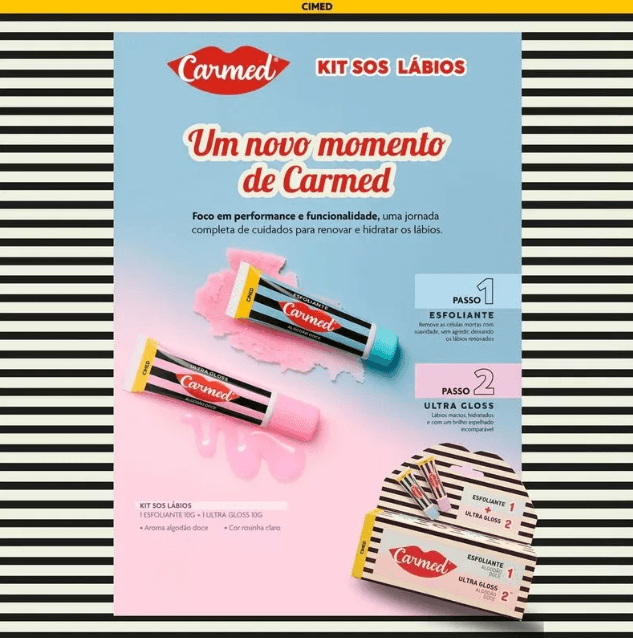 Kit Carmed SOS Hidratante Labial Algodão Doce Esfoliante 10g + Ultra Gloss 10g - Imagem 6